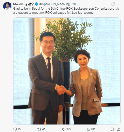 韩媒：时隔九年，中韩两国重启外交部发言人磋商